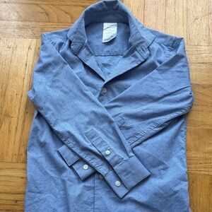 Boy’s Light Blue Dotted Long Sleeve Button-Up Shirt